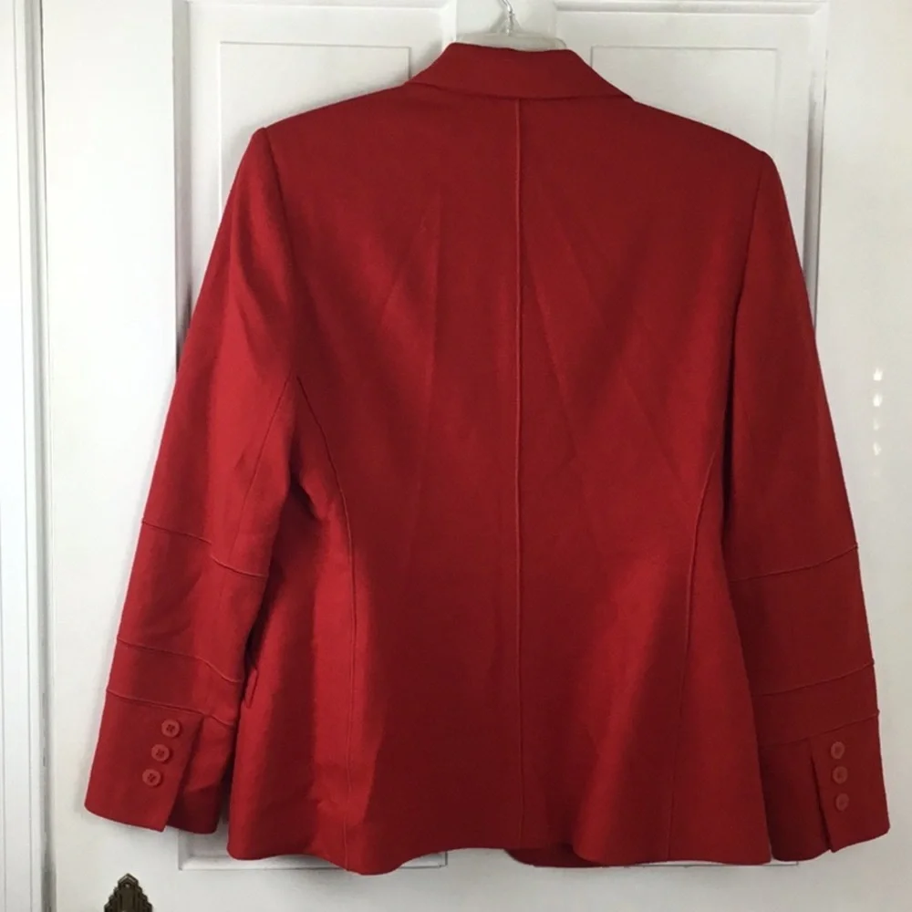 Harve Benard Red Wool Blend Blazer Jacket Vintage Petite